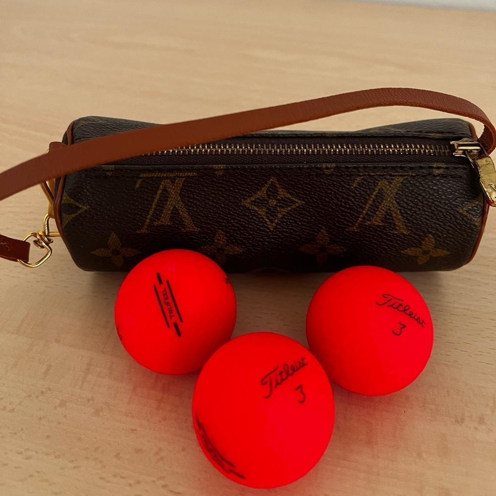 Louis Vuitton Monogram Papillon Golf Ball Holder EUC NWOT dust bag France - Picture 16 of 16